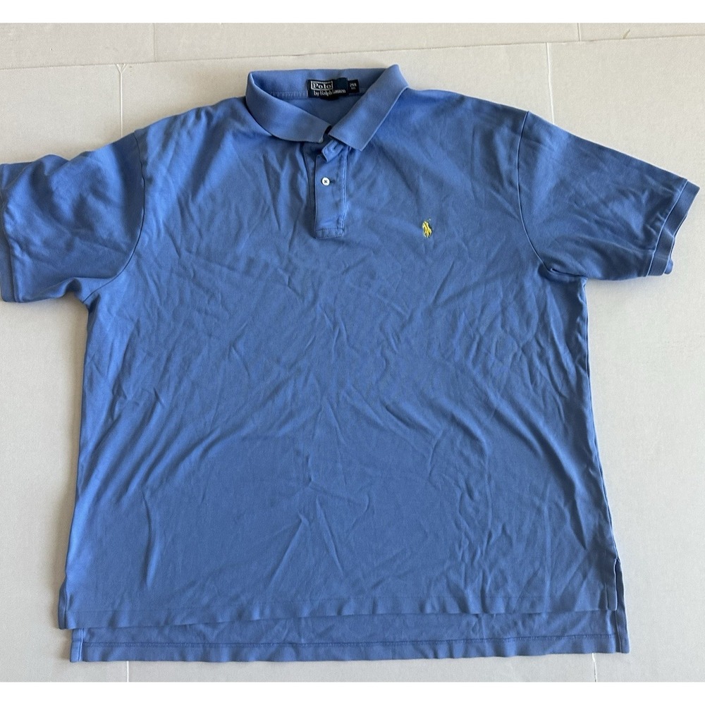 Polo Ralph Lauren Polo Short Blue Short Sleeve Shirt Yellow Horse Men's 2XB Big